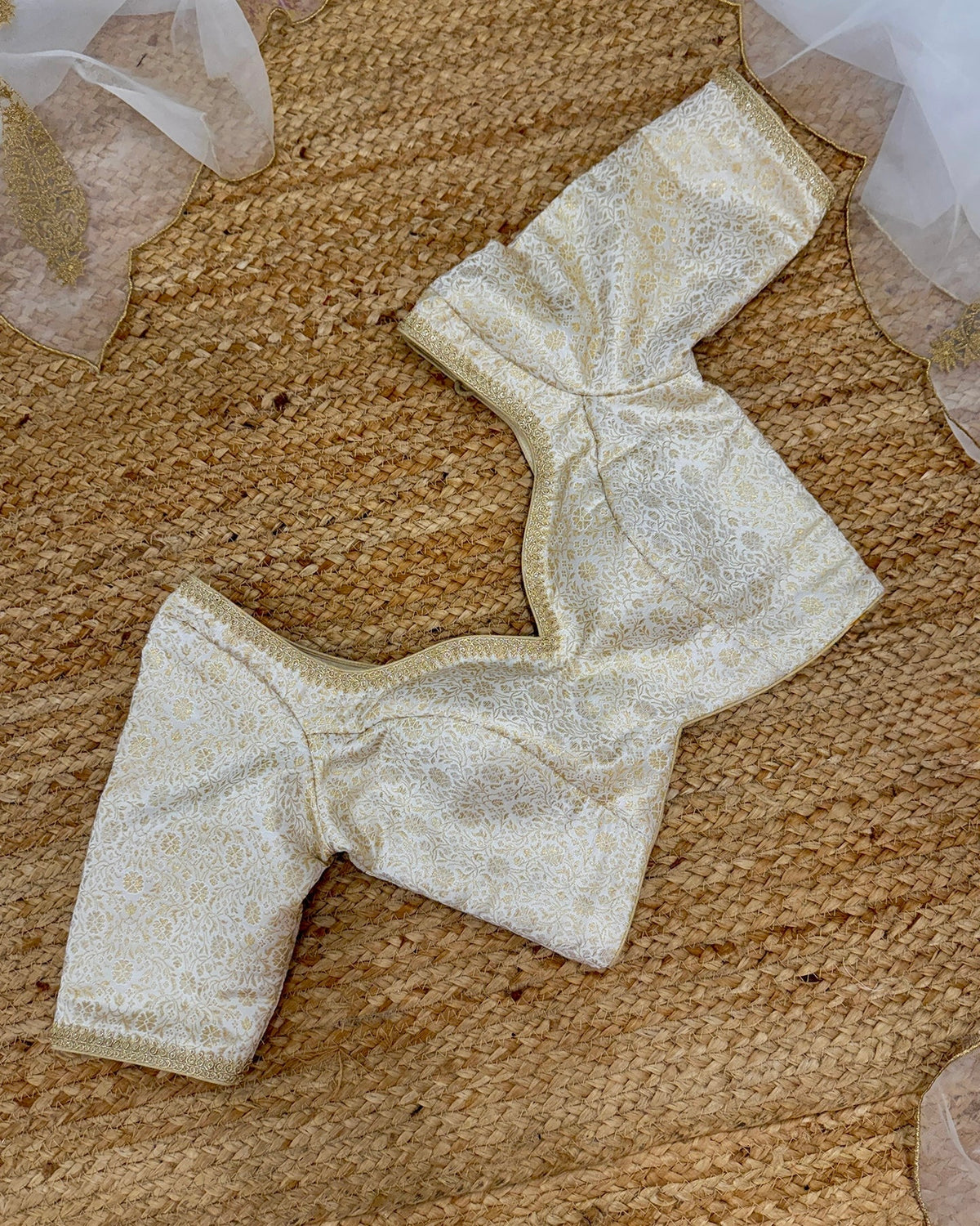 Off white brocade silk blouse