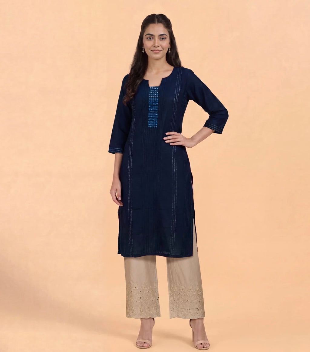Ink blue festive kurta