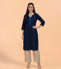 Ink blue festive kurta