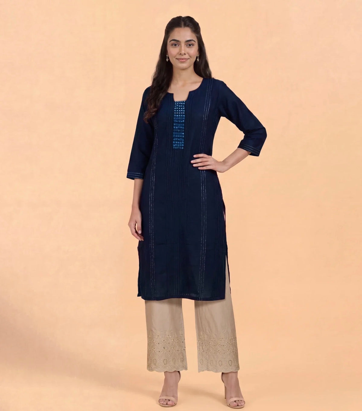 Ink blue festive kurta