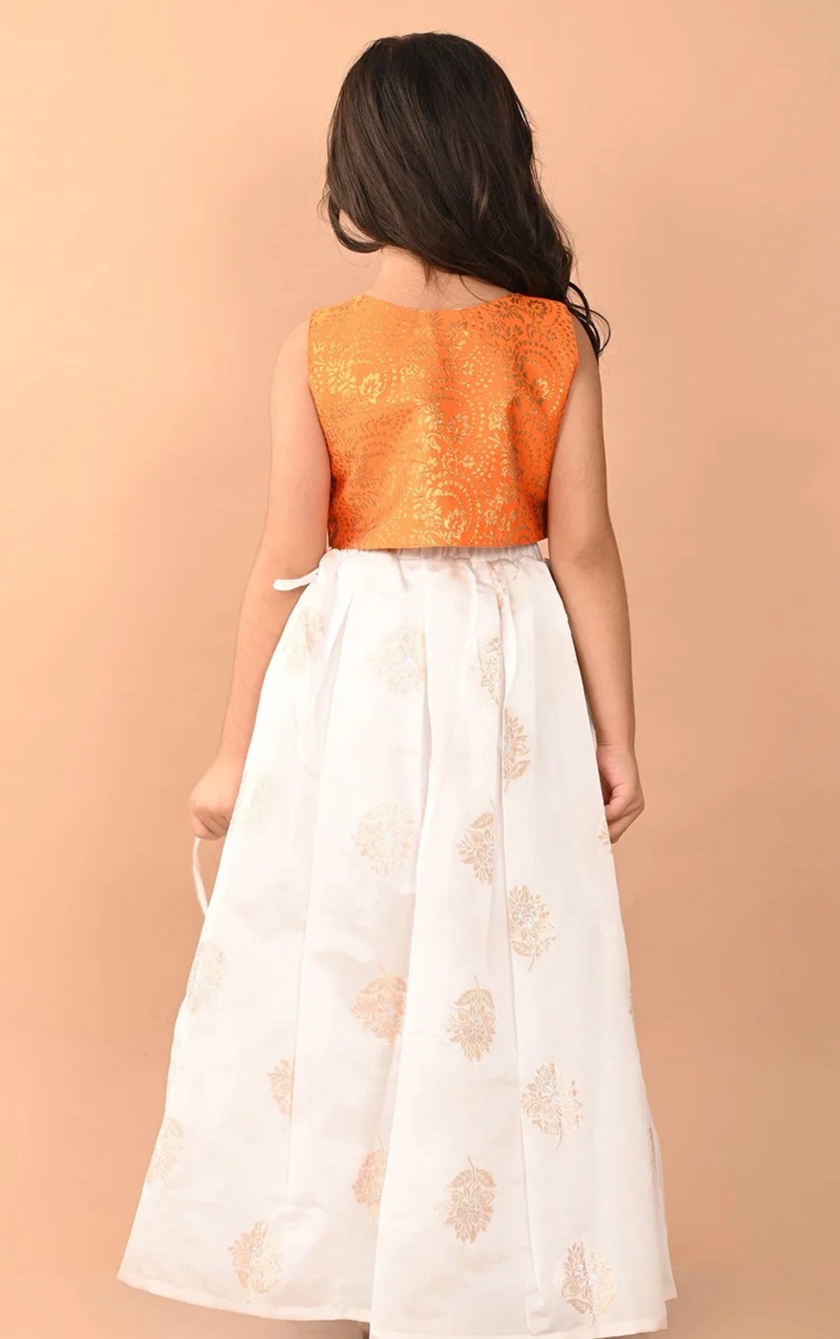 Girls woven design ready to wear lehenga and blouse 4-5y