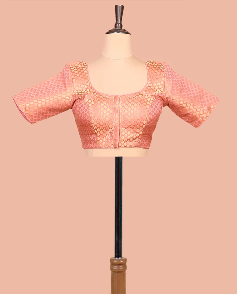 Pink Plain Readymade Blouse