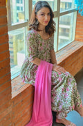 Pink Hand block Suit Set - Size M