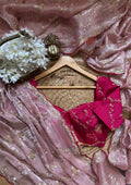 Satin organza saree