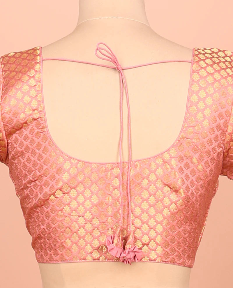 Pink Plain Readymade Blouse