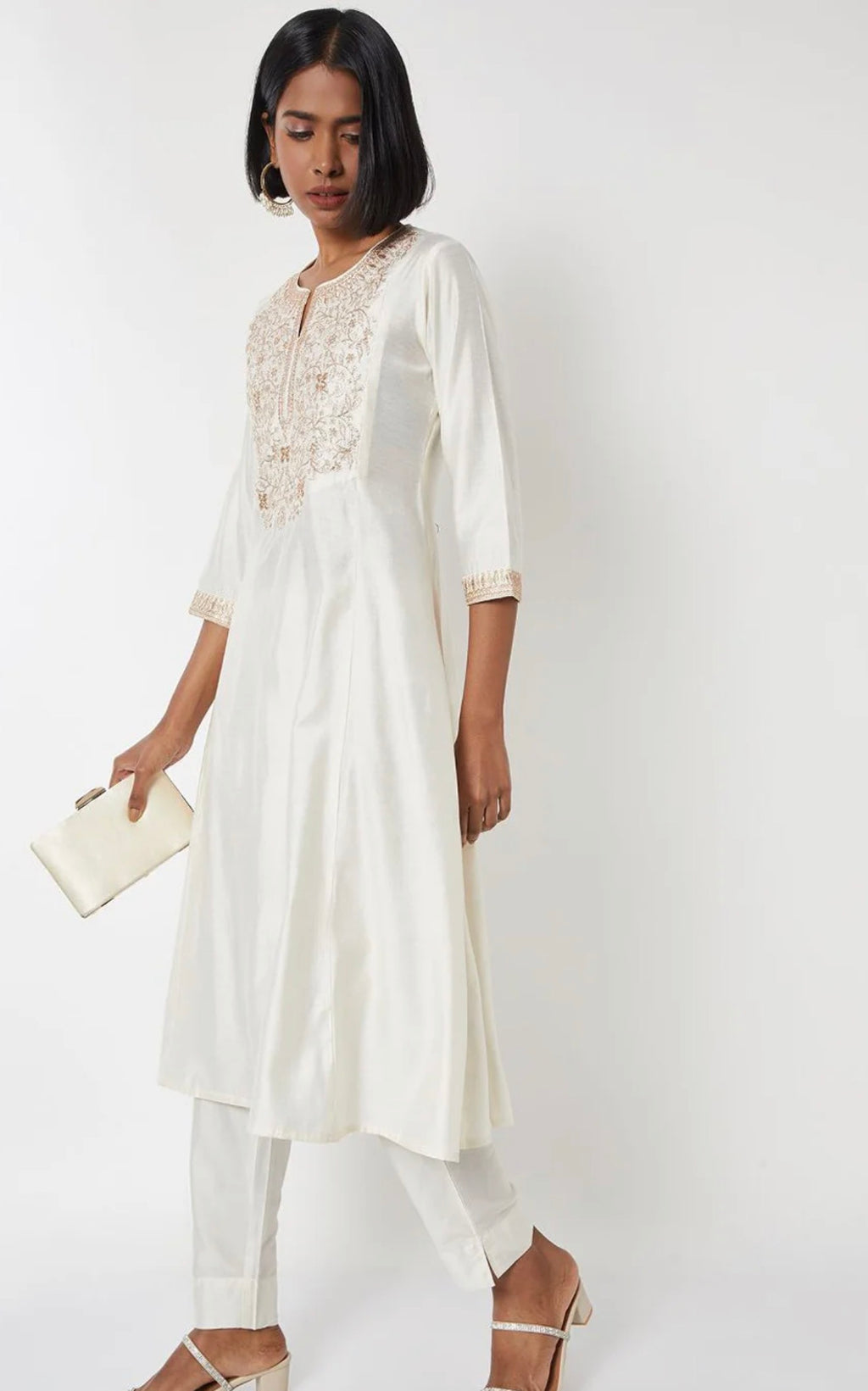 Women Ethnic Motifs Embroidered Regular Zardozi Kurta