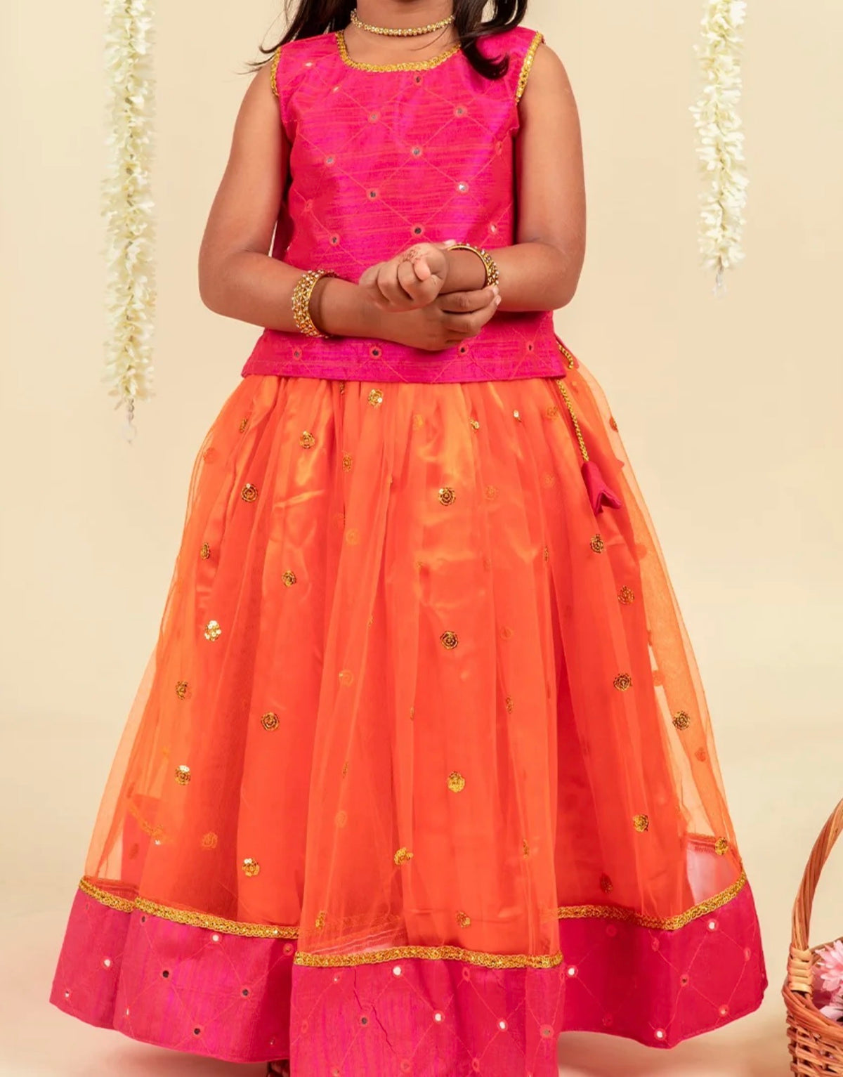 Girls embroided ready made lehenga 7-8 y