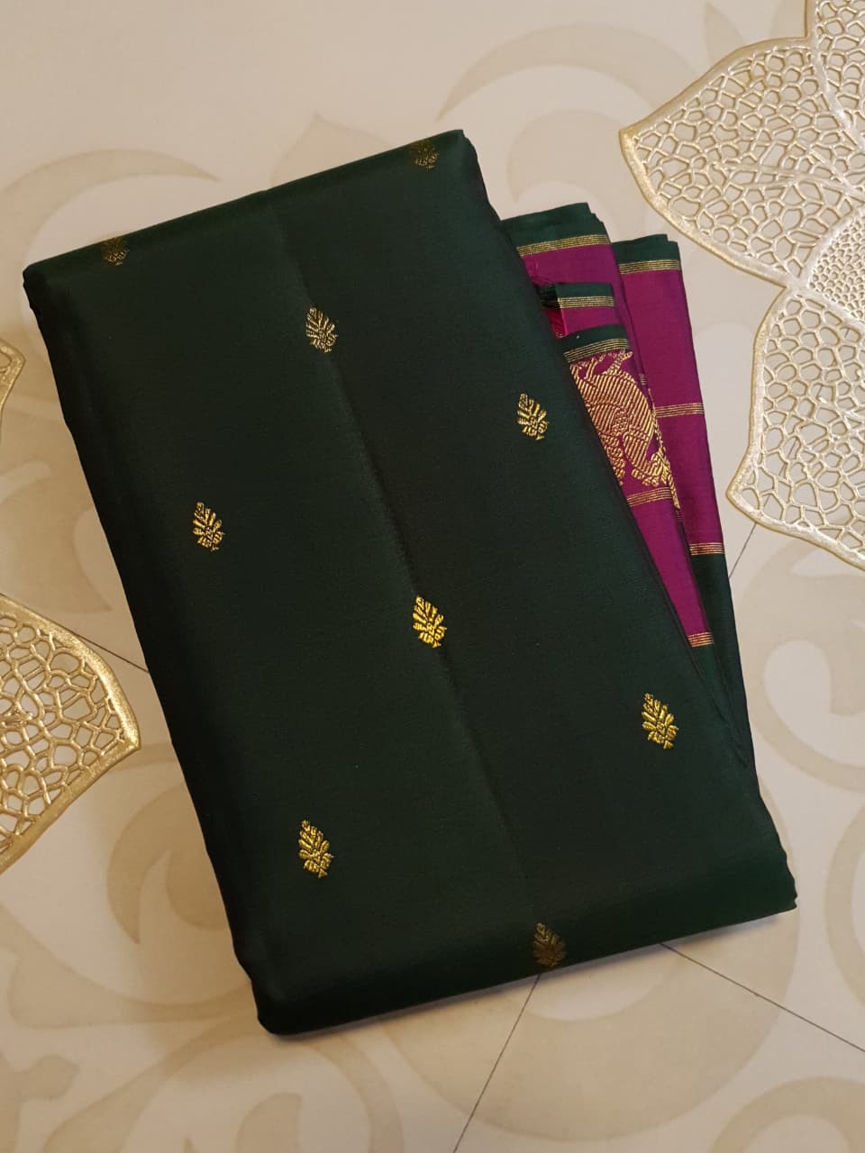 Pure kanchipuram silk sarees handwoven with 2g pure jari vintage collection