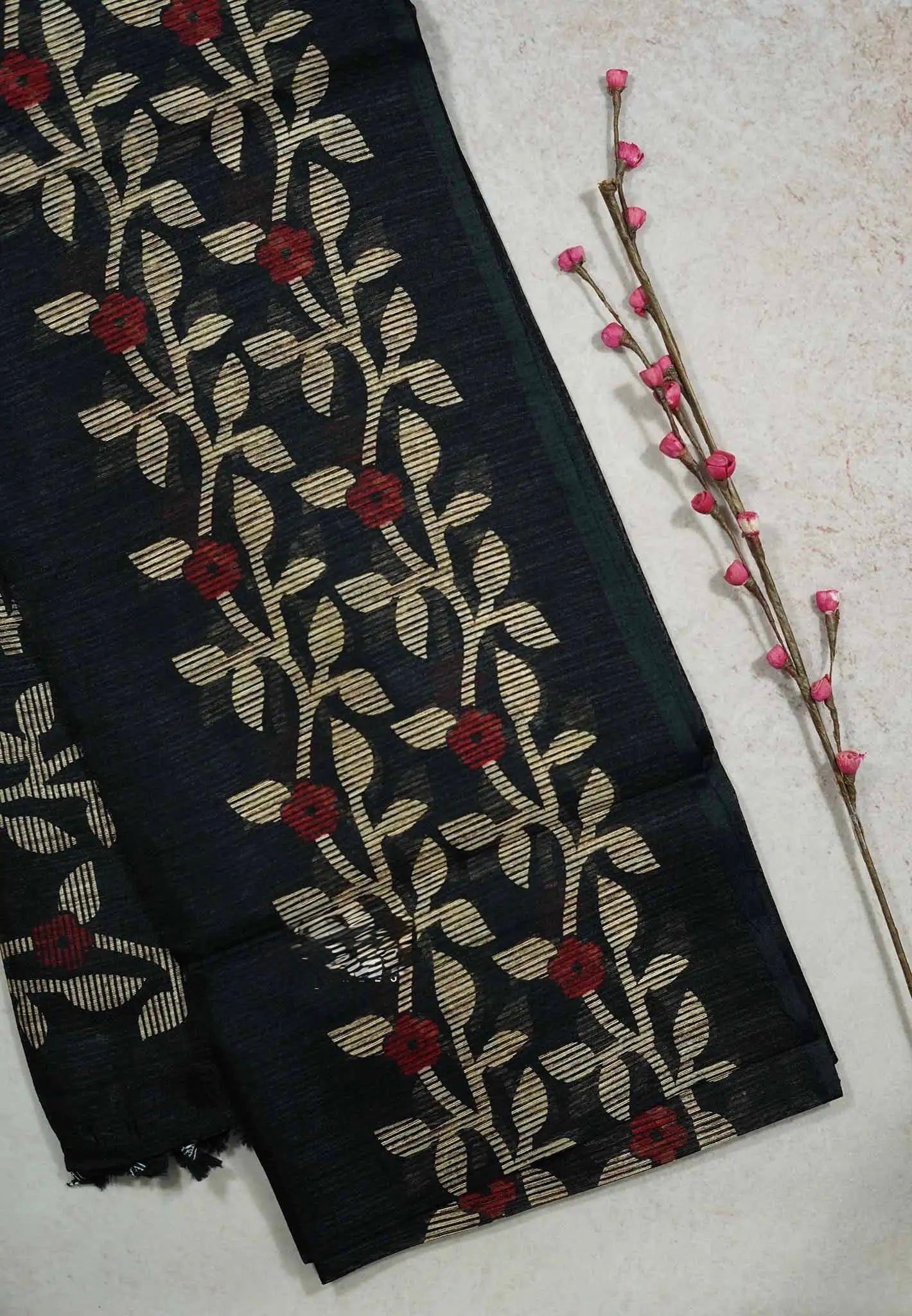 Light weight fancy jute saree