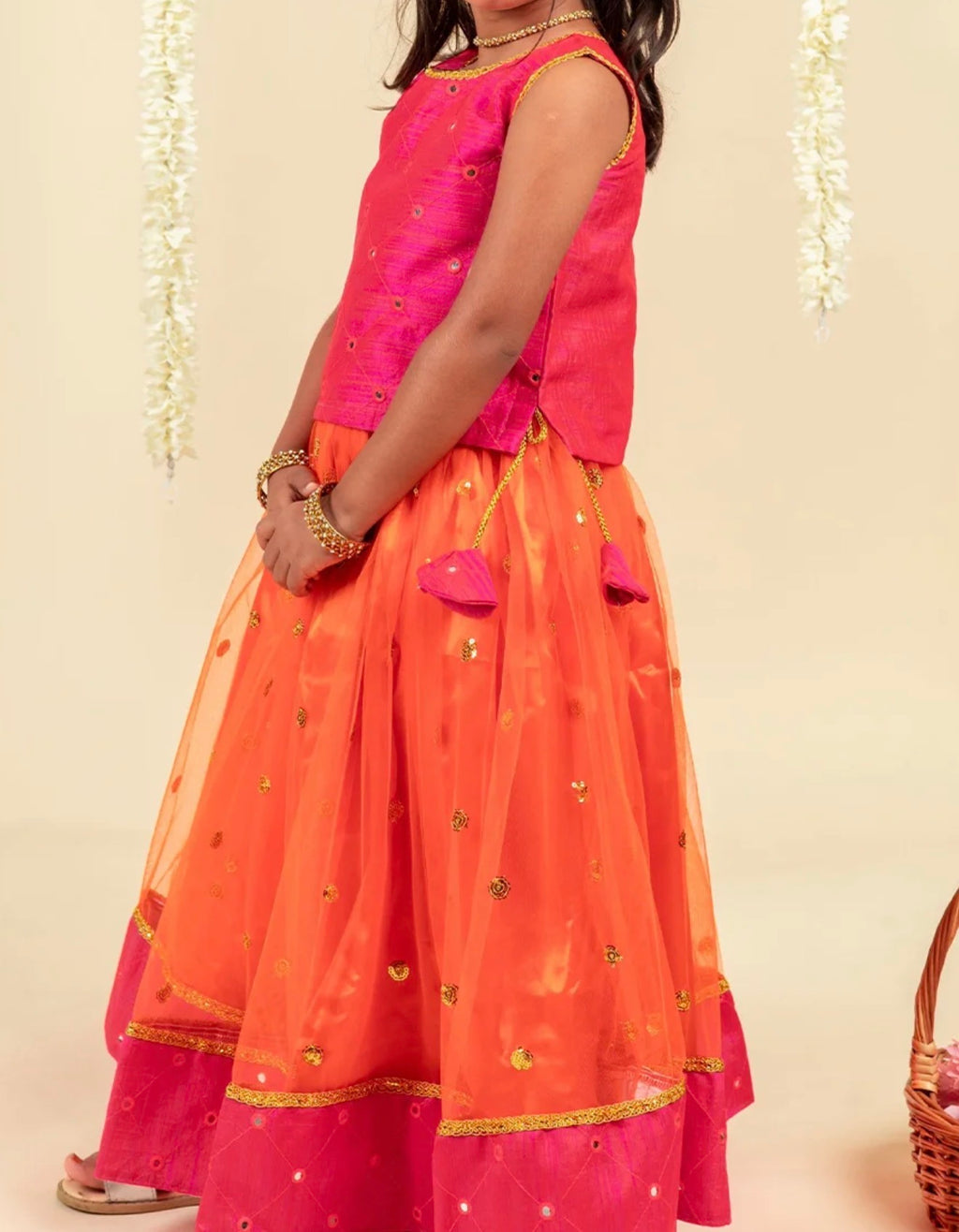 Girls embroided ready made lehenga 7-8 y