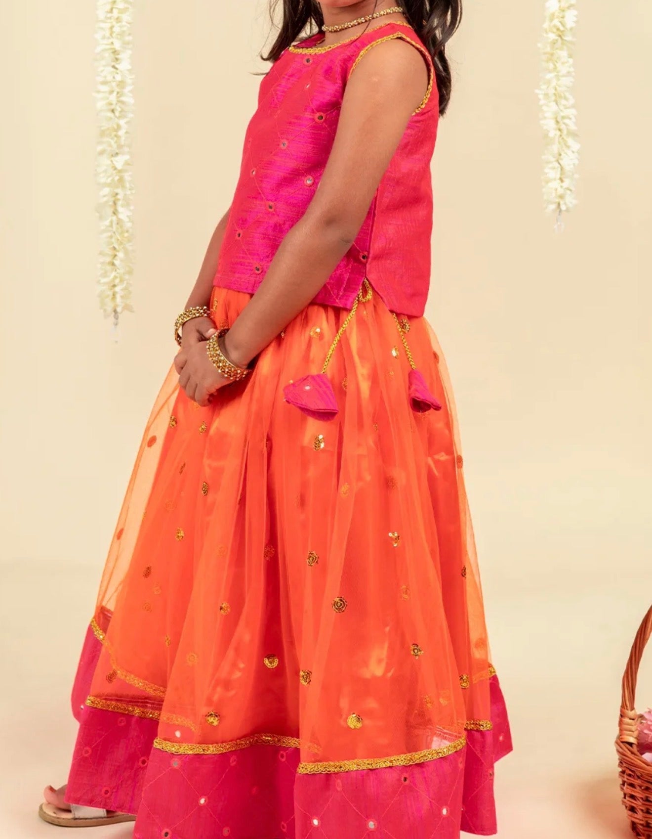 Girls embroided ready made lehenga 7-8 y