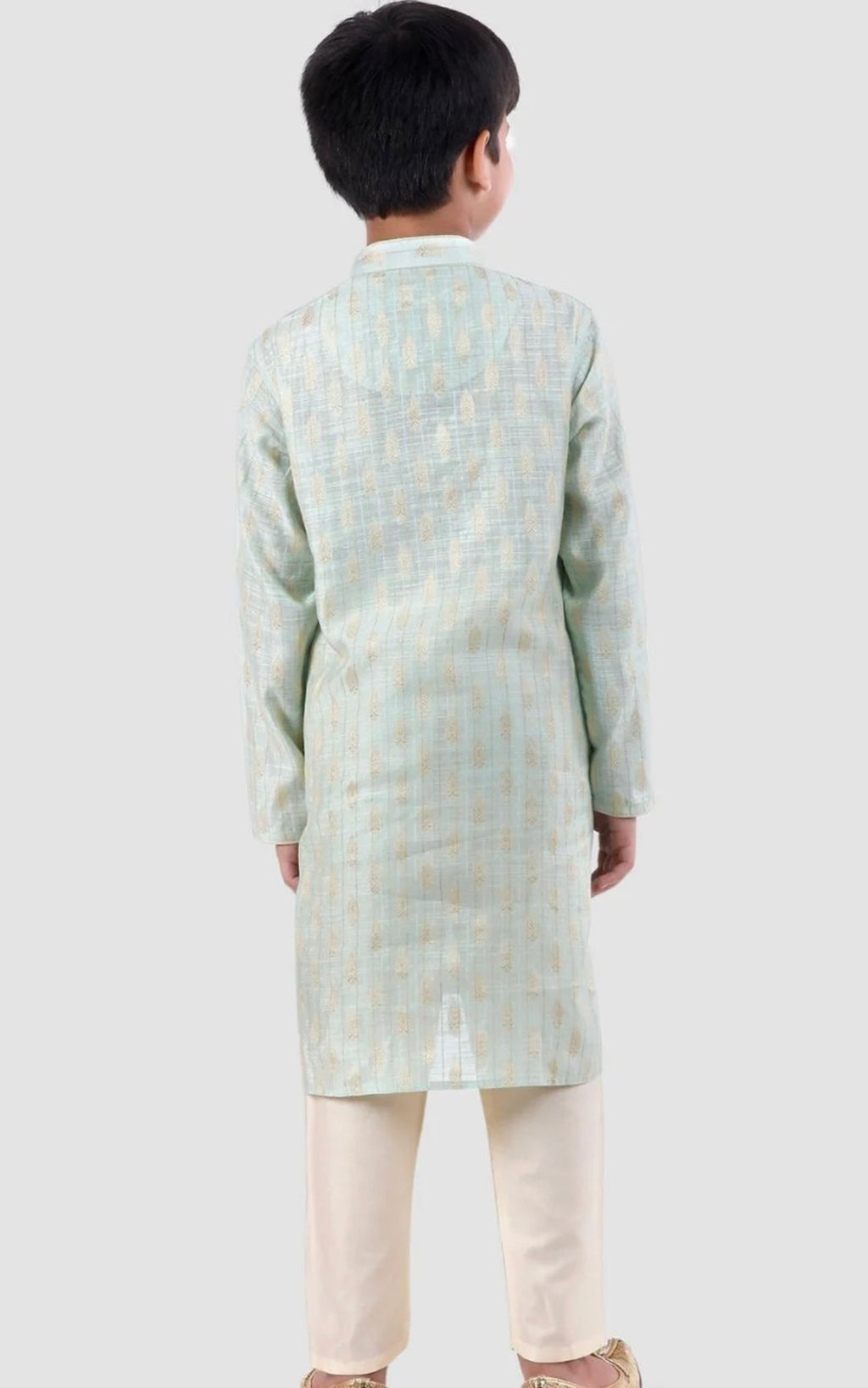 Boys Ethnic Motifs Woven Design Pure Cotton Kurta with Pyjamas
