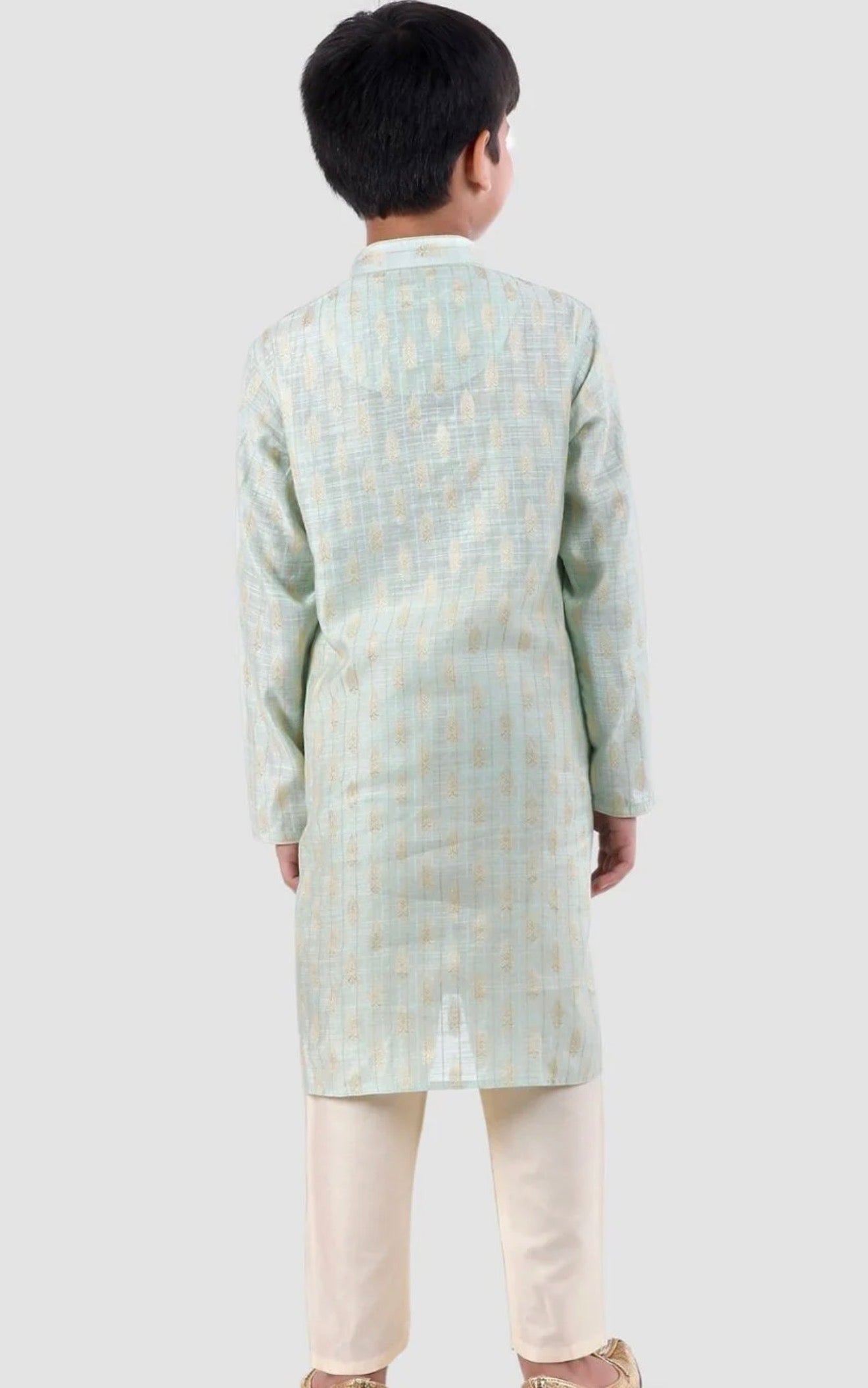 Boys Ethnic Motifs Woven Design Pure Cotton Kurta with Pyjamas