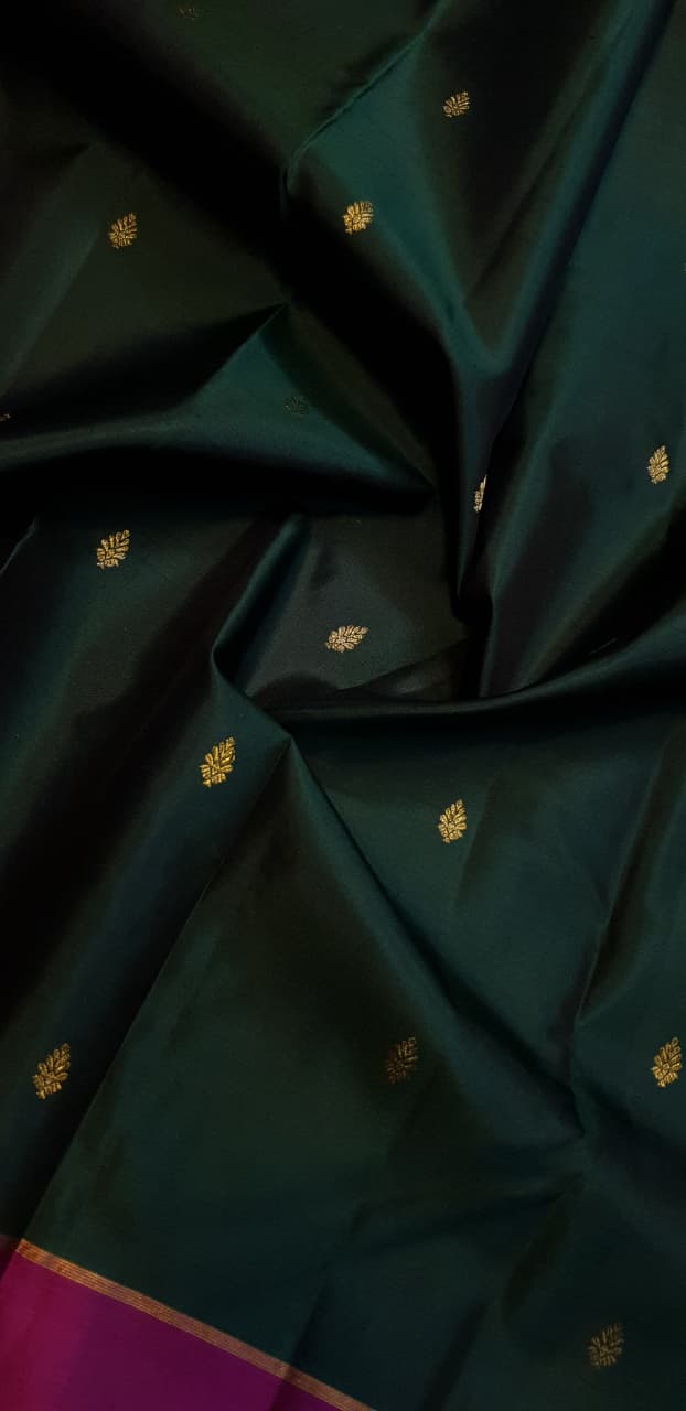 Pure kanchipuram silk sarees handwoven with 2g pure jari vintage collection