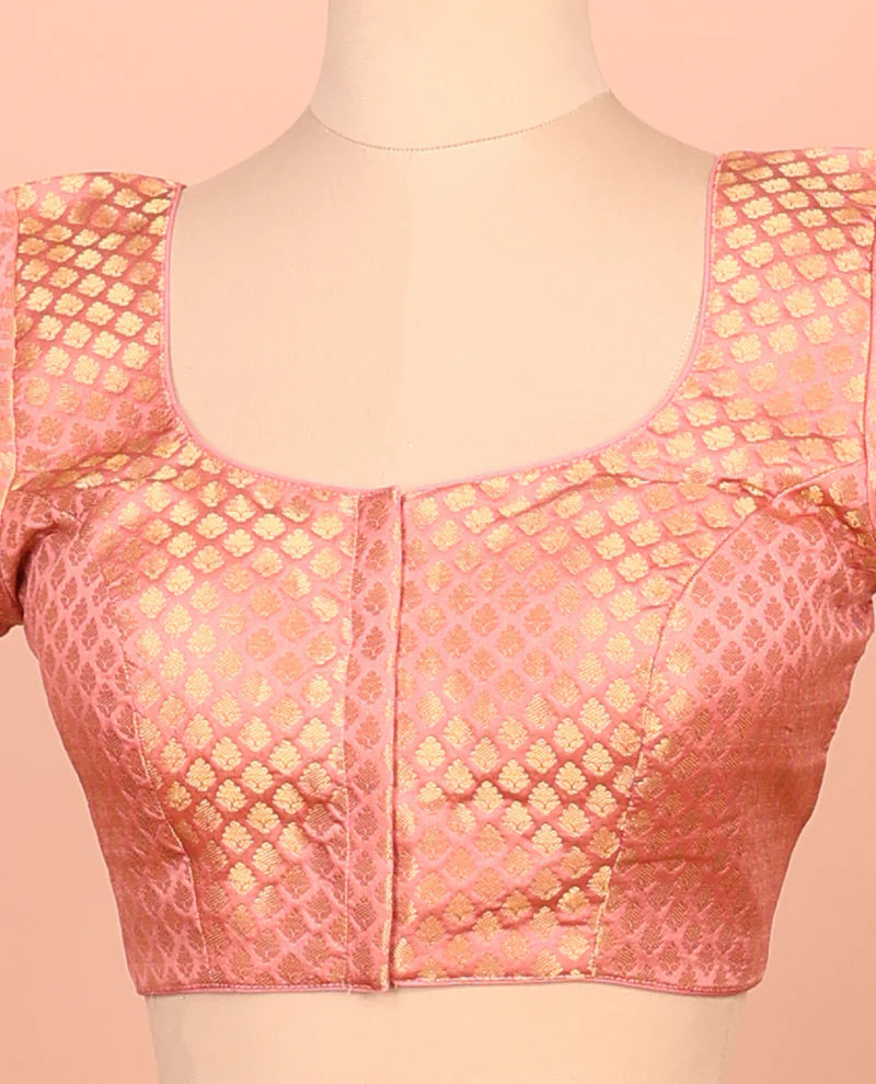Pink Plain Readymade Blouse