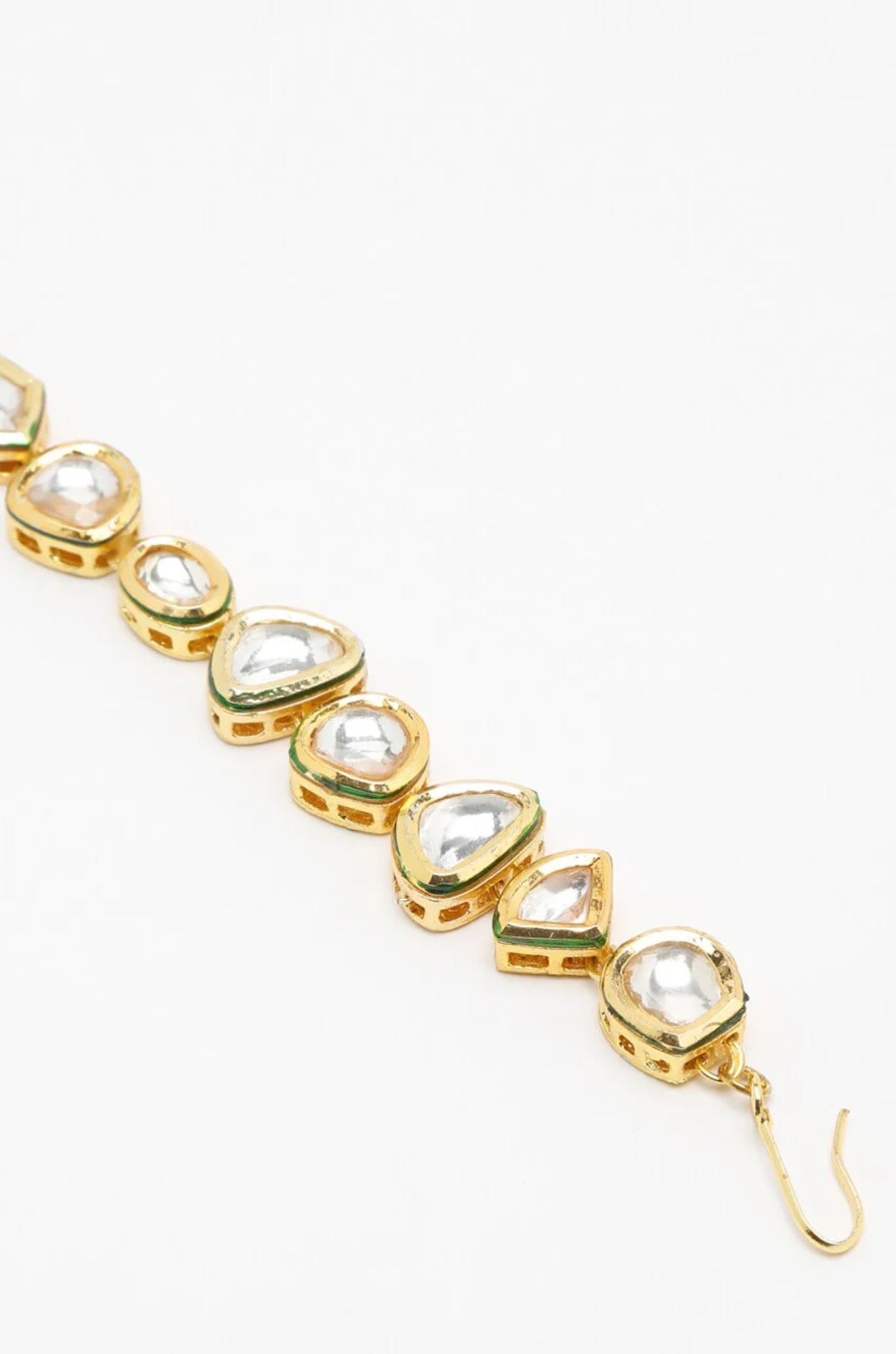 Gold Toned Kundan Charm Baracelet