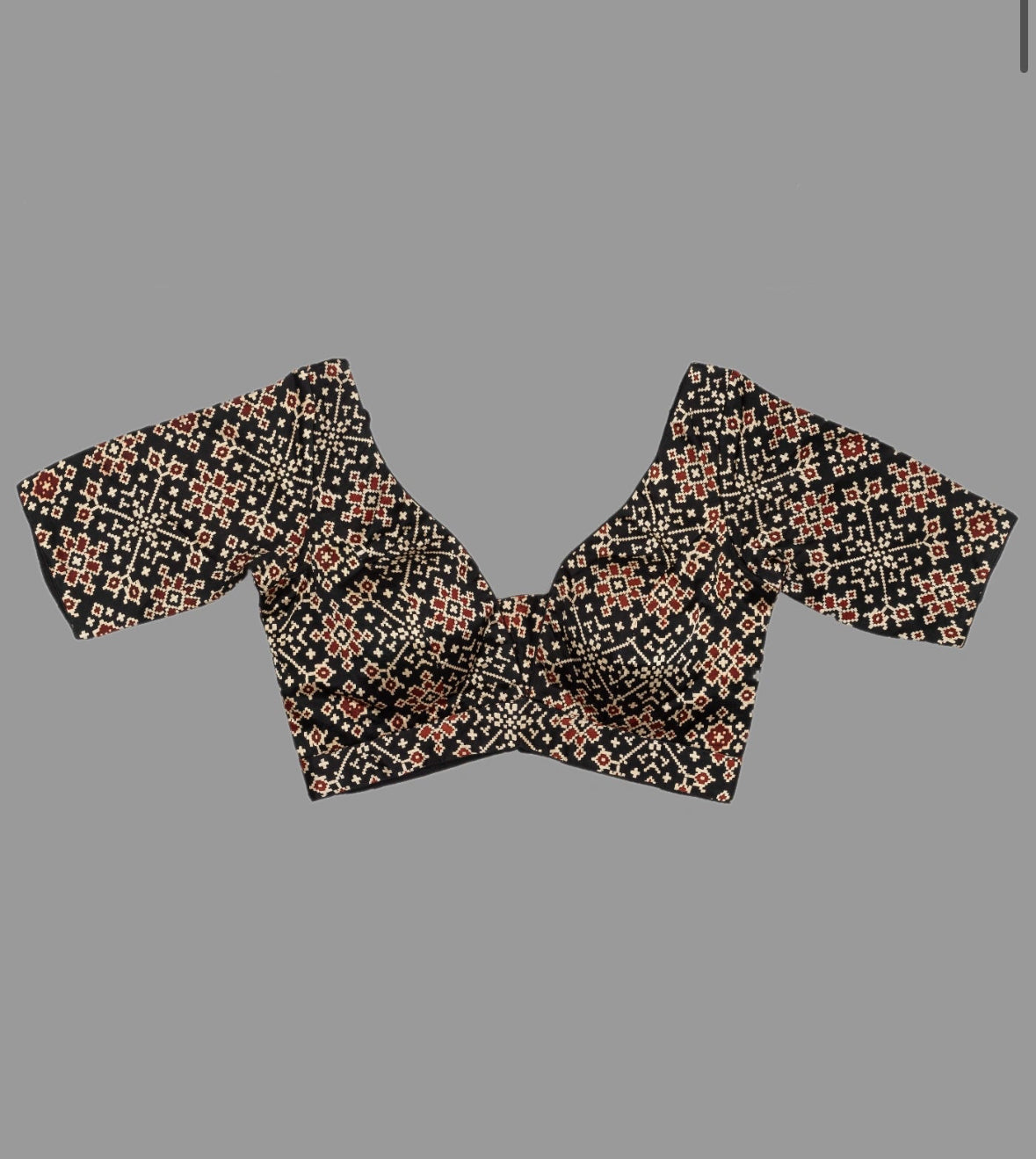 Black Patola Inspired Printed Blouse
