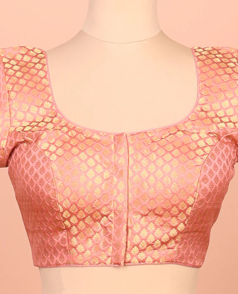 Pink Plain Readymade Blouse