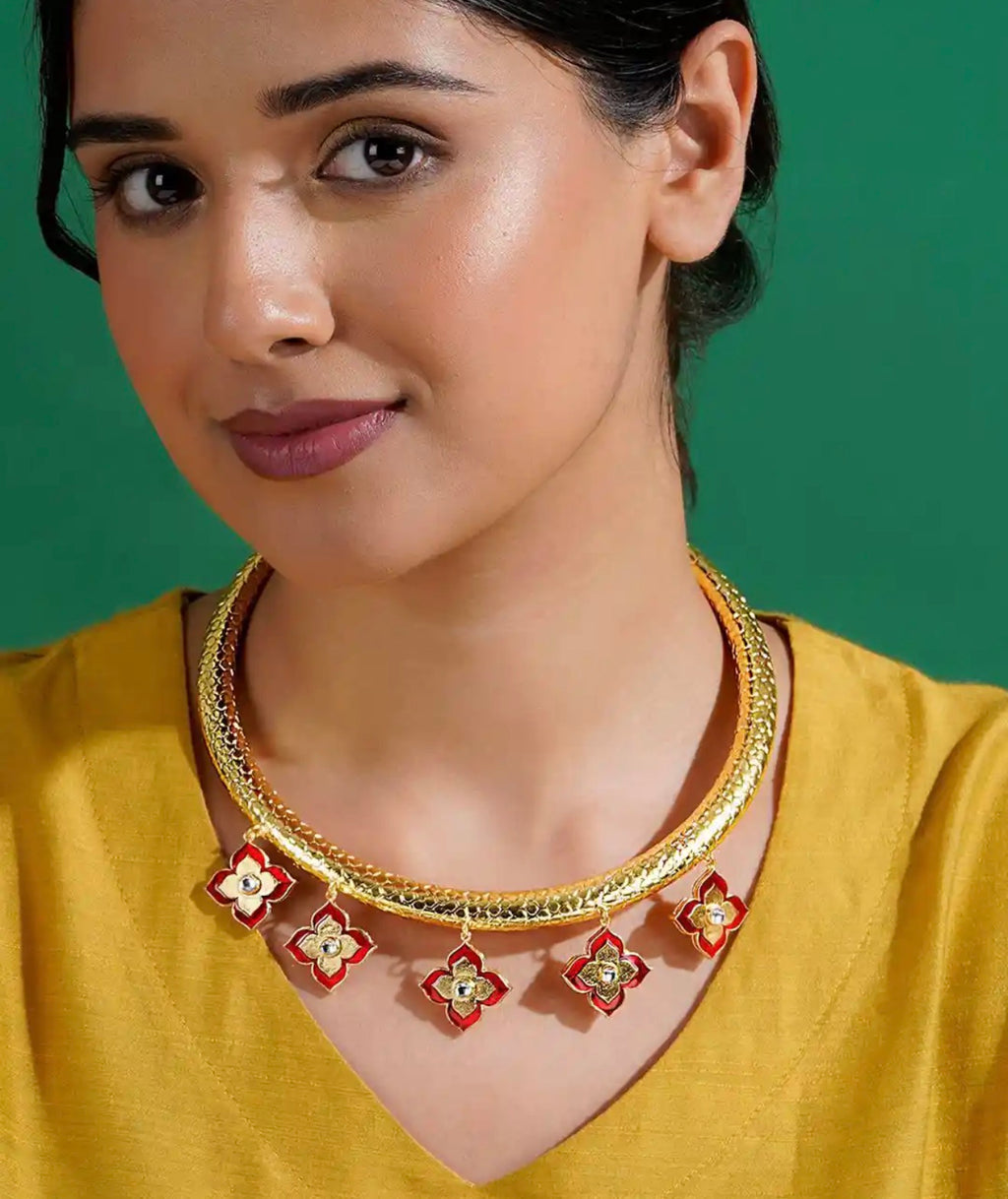 Gold plated handcrafted necklace