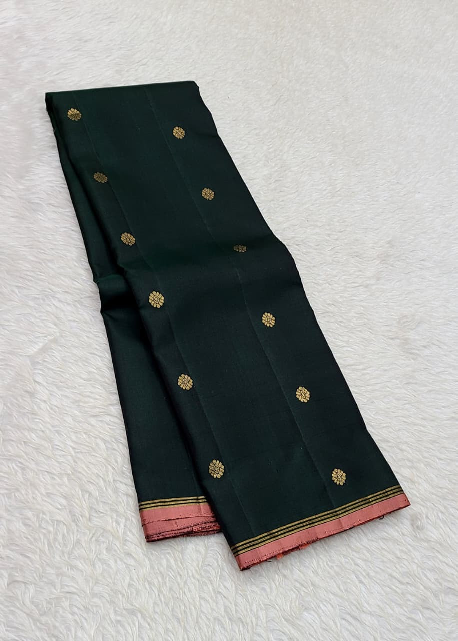 Pure Kanchipuram Handloom All Over Buttas Soft Silk Saree