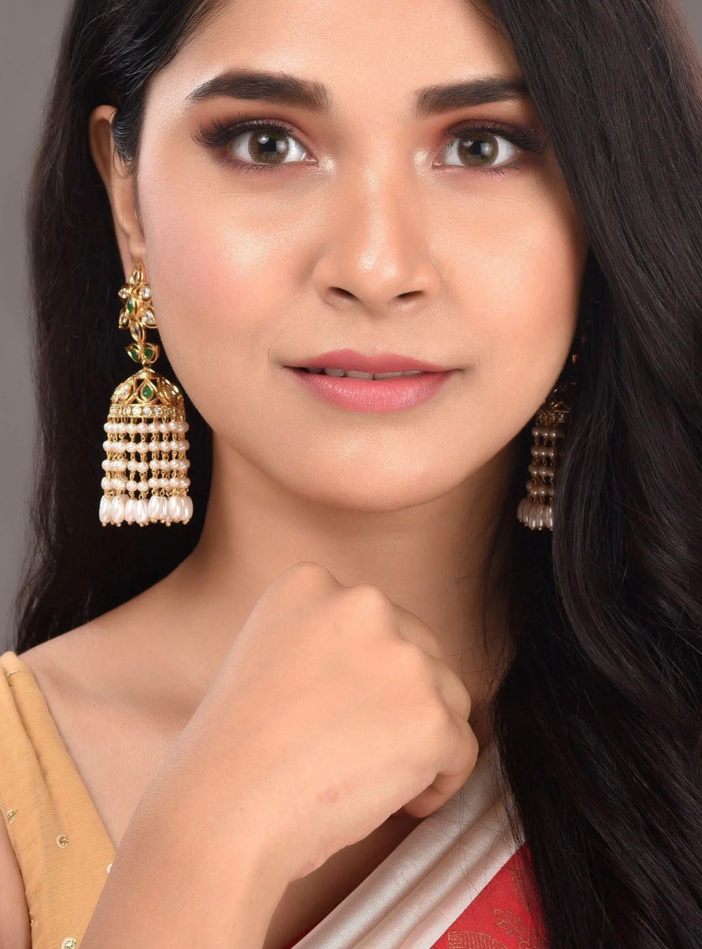 Gold-Toned Dome Shaped Jhumkas Earrings