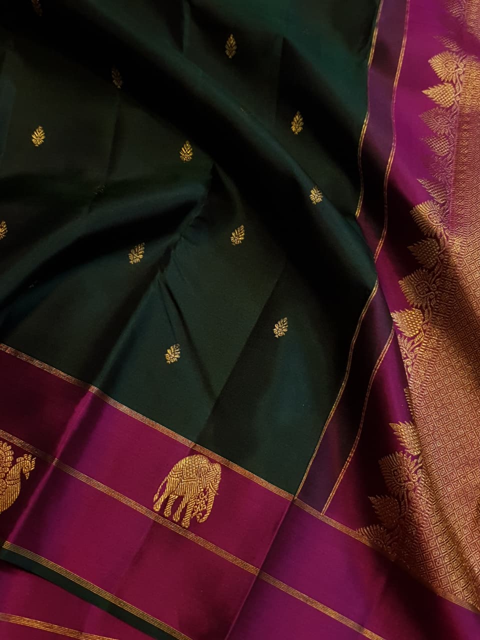 Pure kanchipuram silk sarees handwoven with 2g pure jari vintage collection