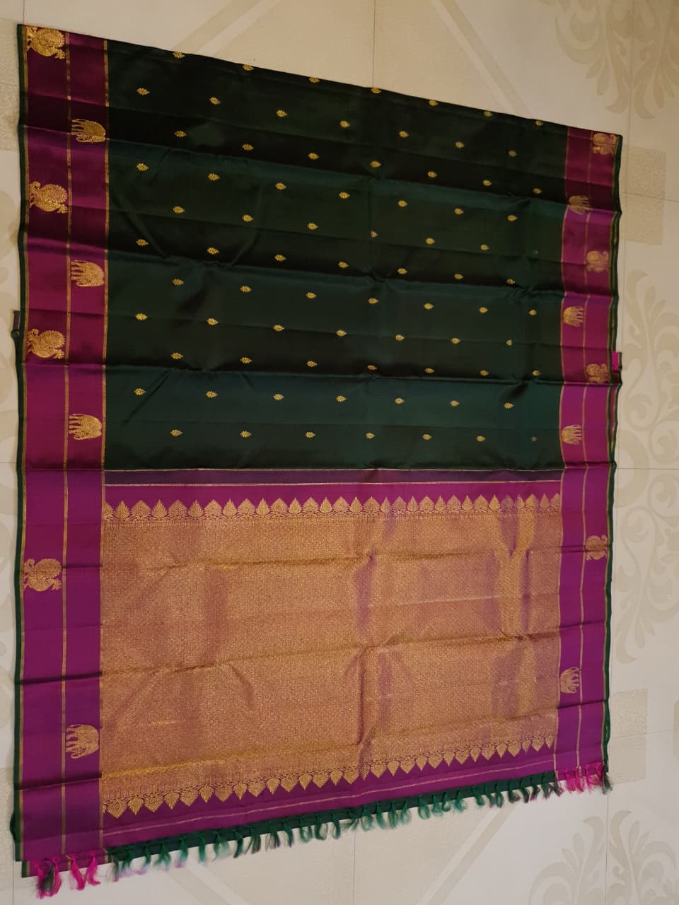 Pure kanchipuram silk sarees handwoven with 2g pure jari vintage collection