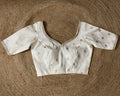 Off white Chanderi saree blouse