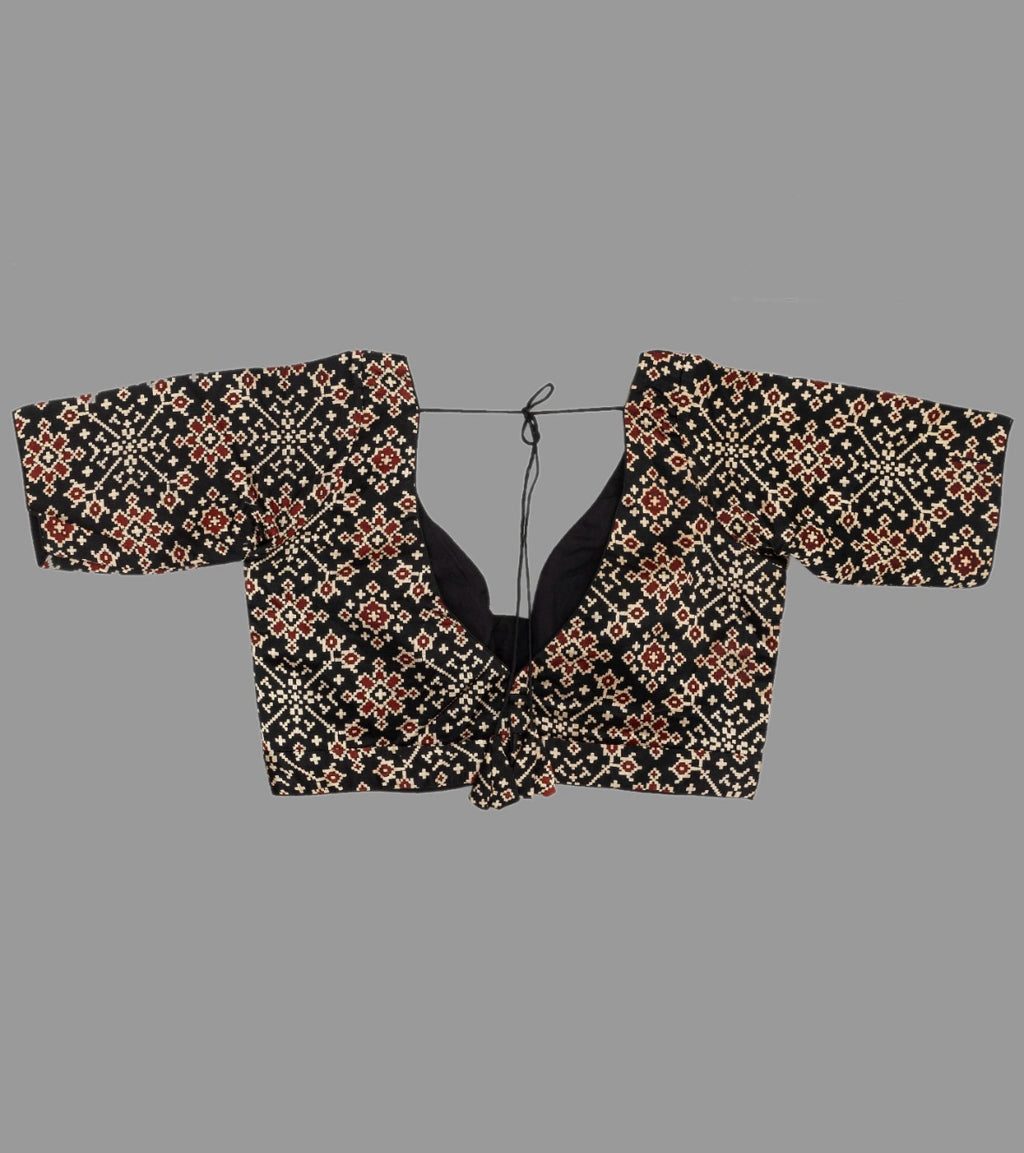 Black Patola Inspired Printed Blouse