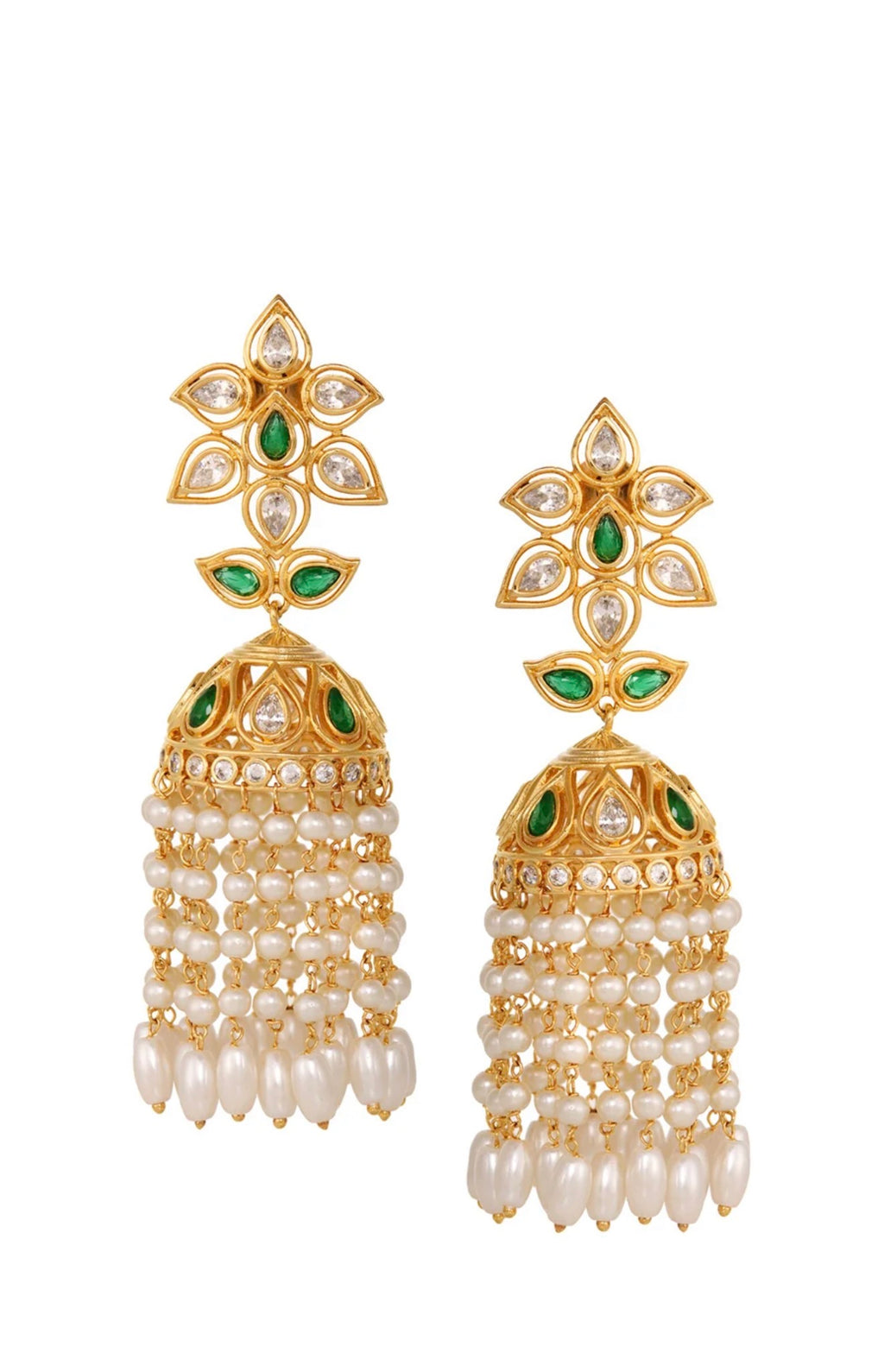 Gold-Toned Dome Shaped Jhumkas Earrings