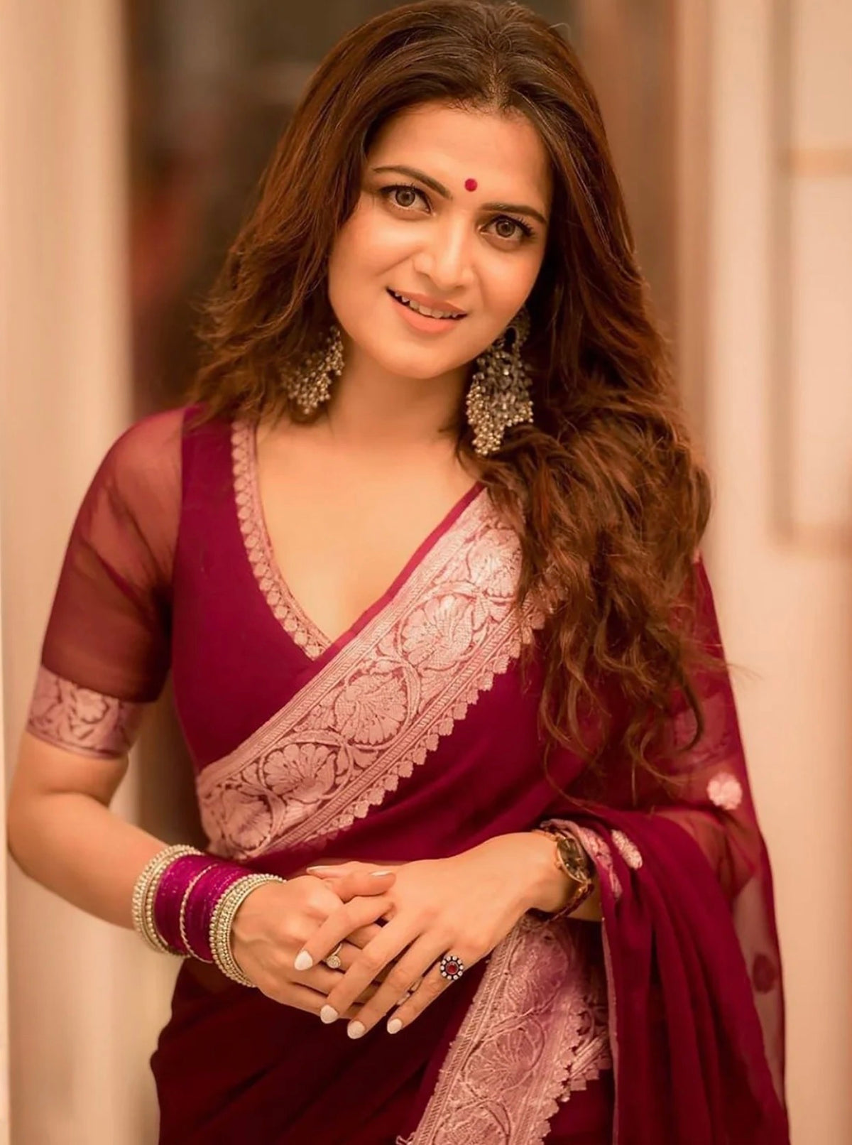 Ethnic Motifs Zari Banarasi Saree