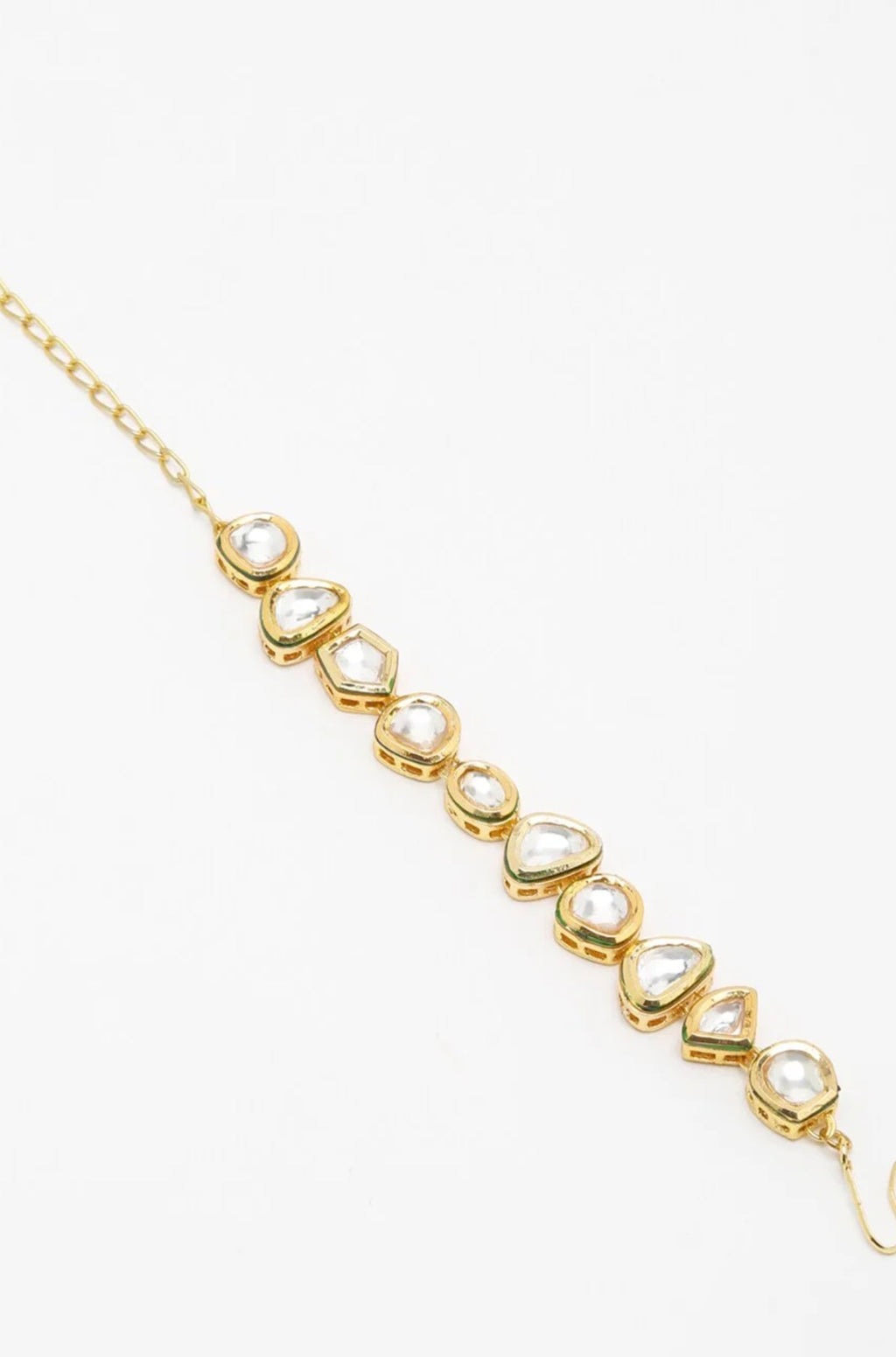 Gold Toned Kundan Charm Baracelet