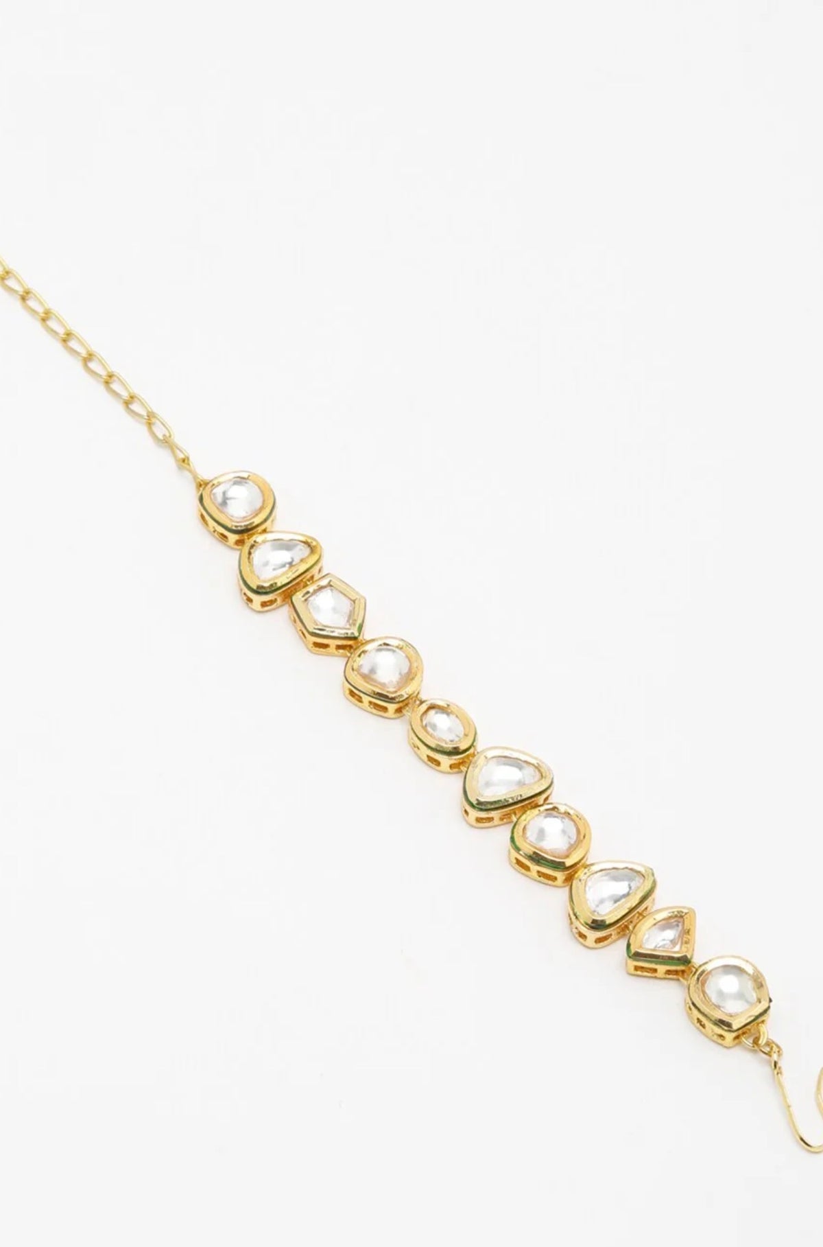 Gold Toned Kundan Charm Baracelet