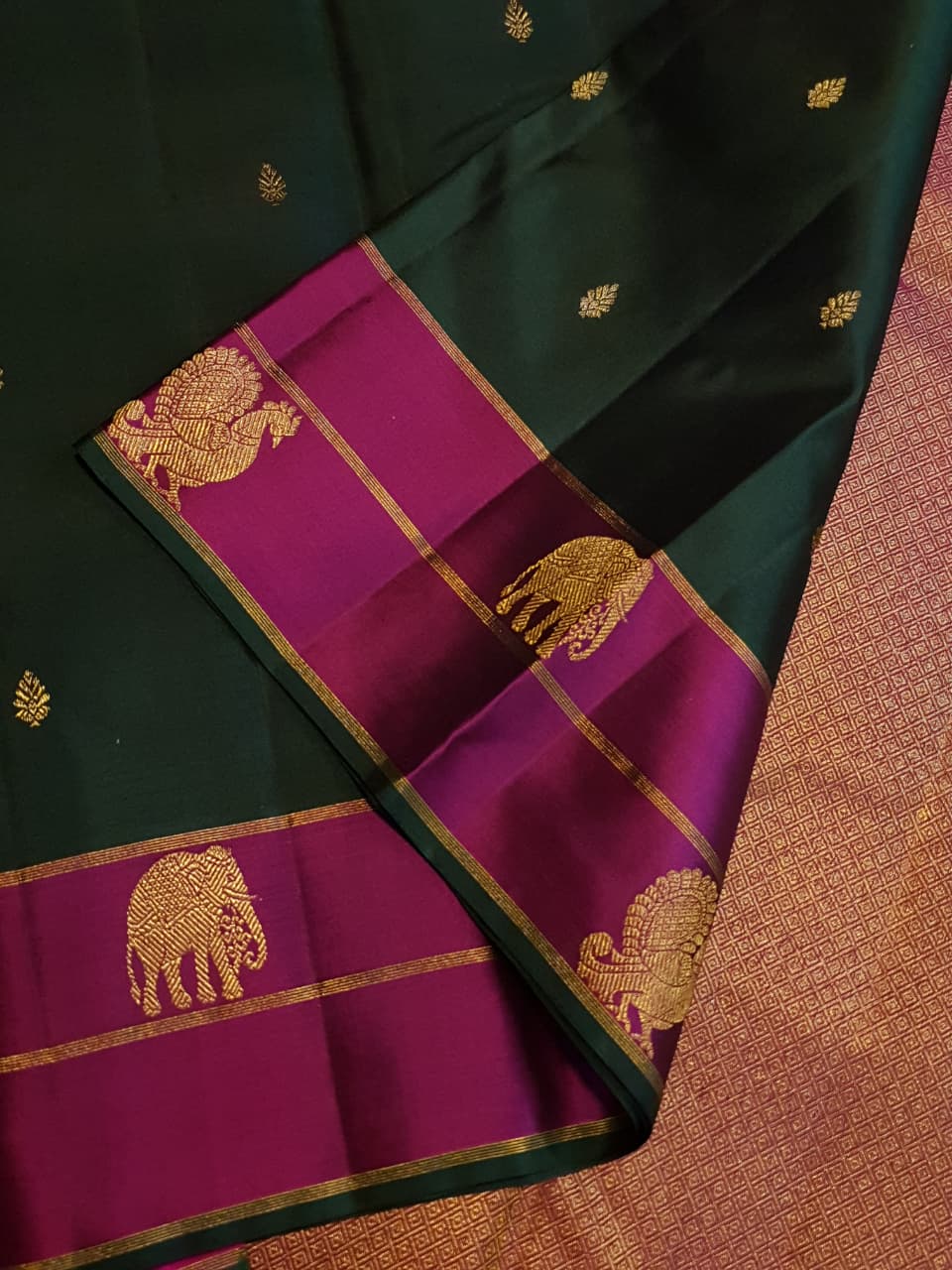 Pure kanchipuram silk sarees handwoven with 2g pure jari vintage collection