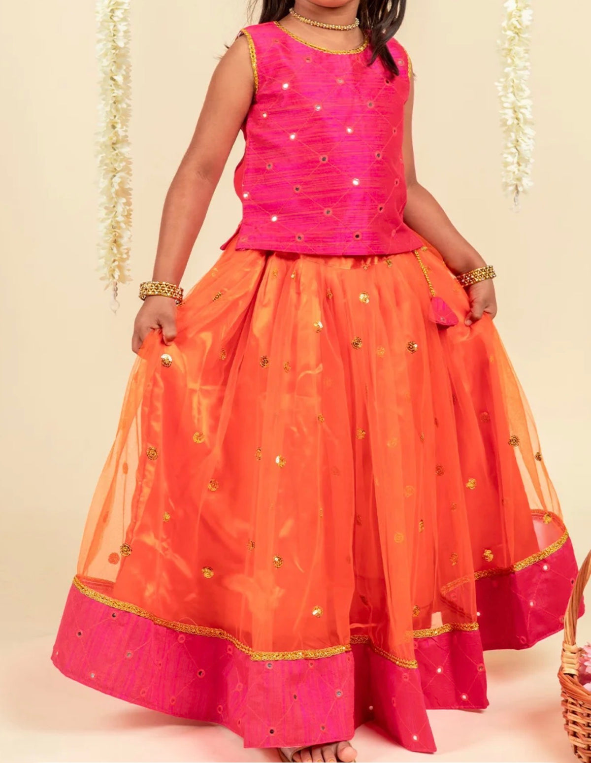 Girls embroided ready made lehenga 7-8 y