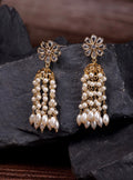 Gold-Toned & White Dome Shaped Drop
Earrings
