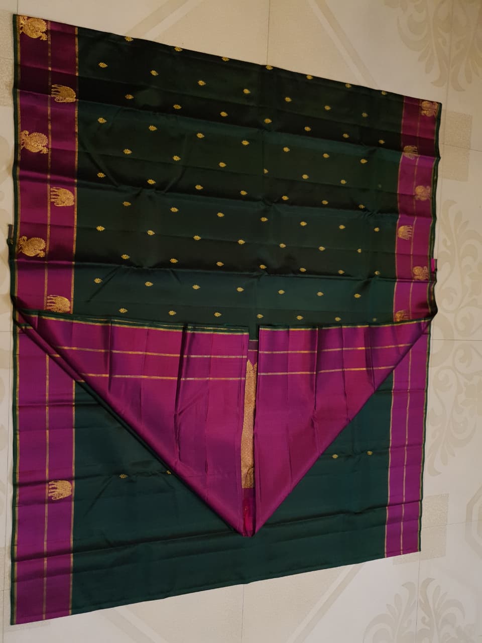 Pure kanchipuram silk sarees handwoven with 2g pure jari vintage collection