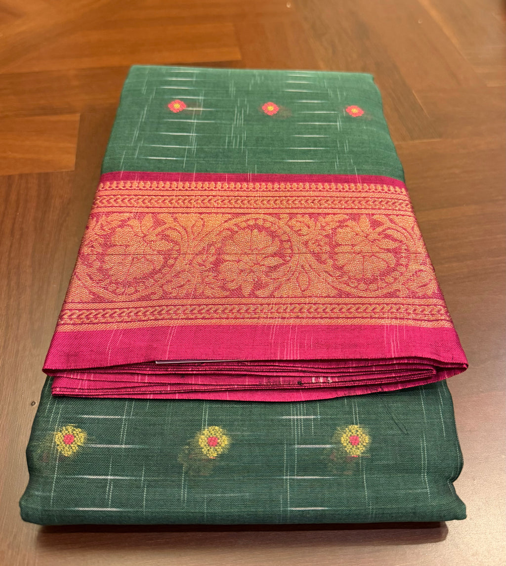 Green Bengal Cotton Saree