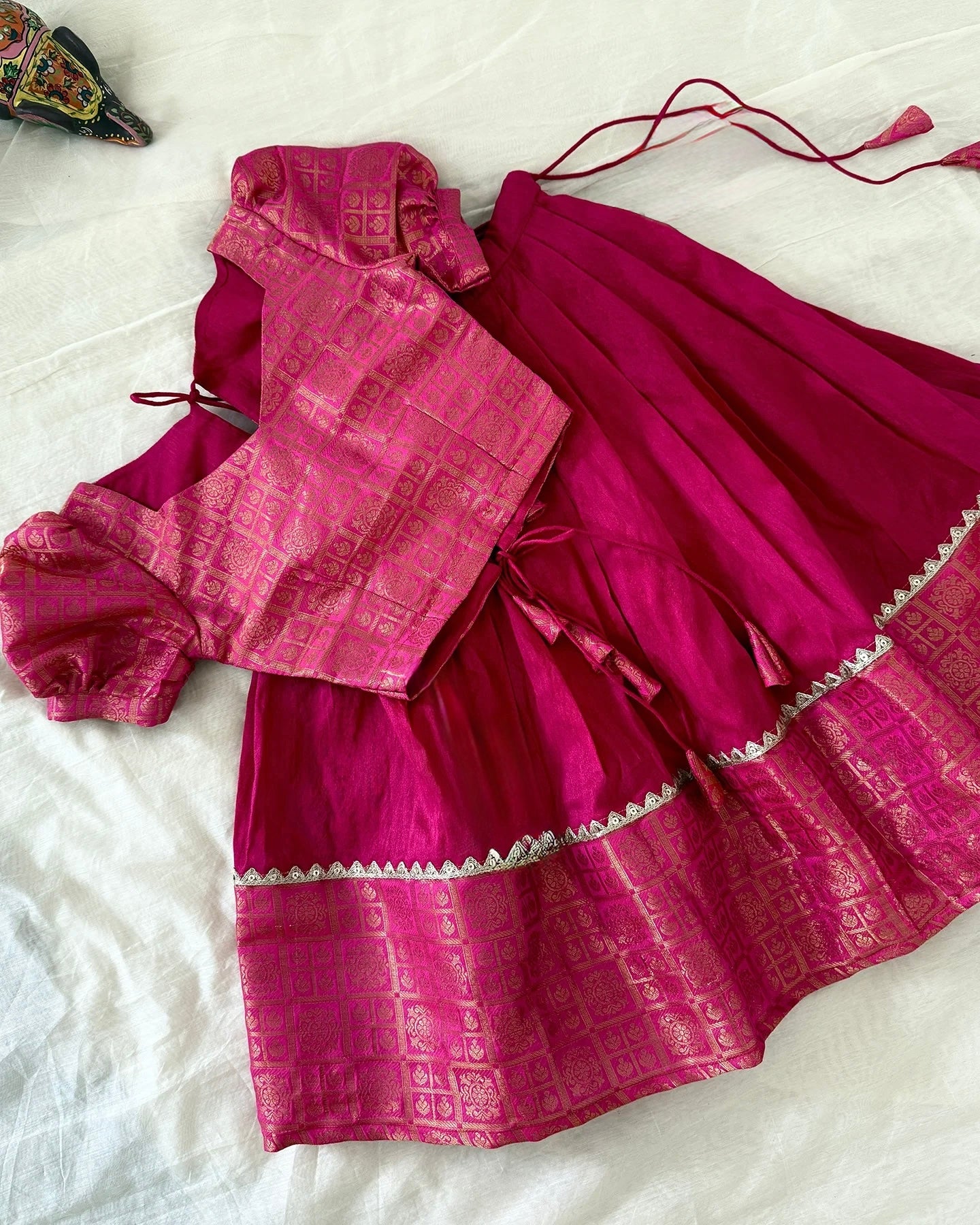 Pink skirt and top set