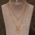 Premium 2 Line Necklace (Baby Pink Colour m)