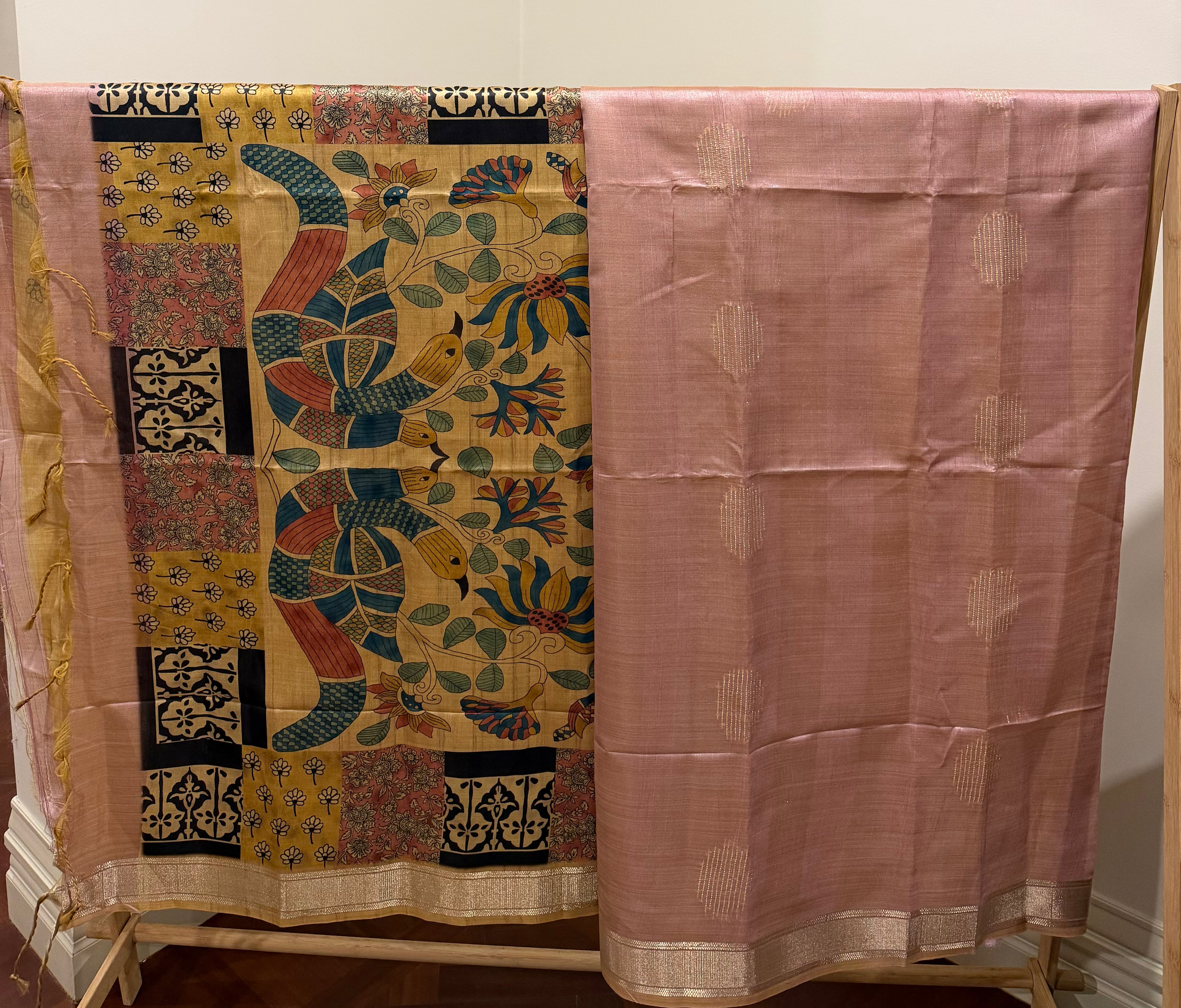 Onion Pink - Roopa - Semi tussar with Indian Art pallu